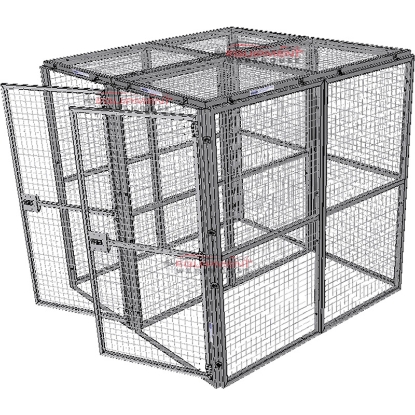 Picture of Wire Mesh Storage Cage Huge With Back and Add-On (Fully Enclosed)